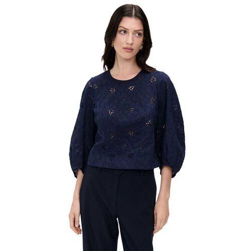 Veronika Maine Cotton Floral Broderie Top